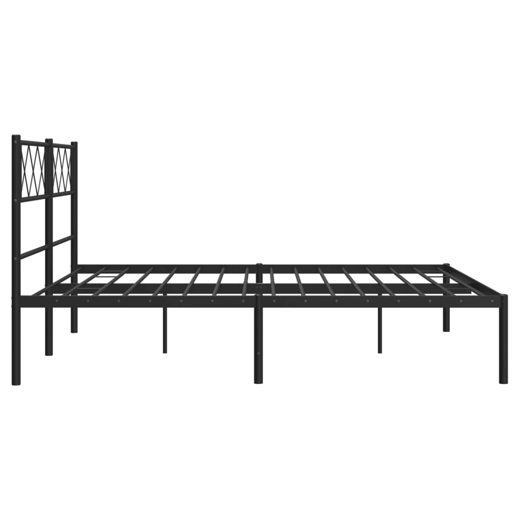 Bettgestell mit Kopfteil Metall Schwarz 100x190 cm