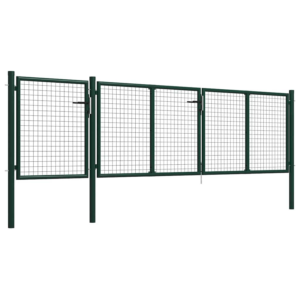 Gartentor aus Stahl 350 x 75 cm Grün