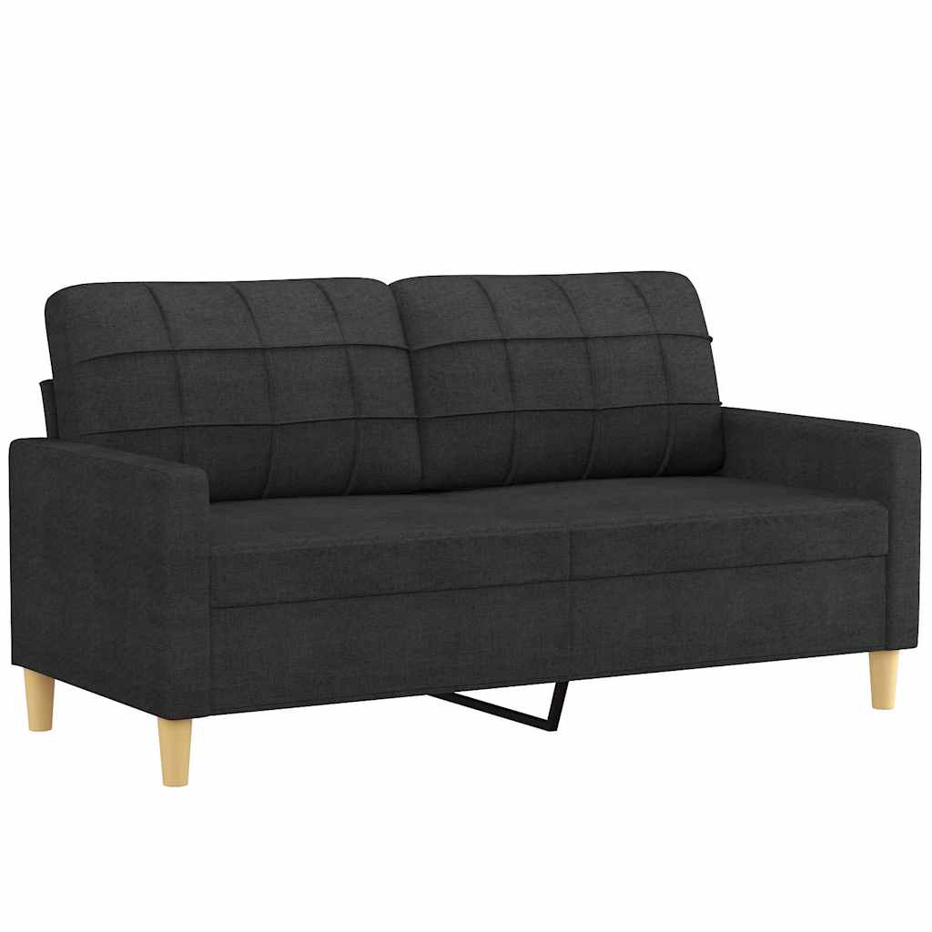 2-Sitzer-Sofa mit Zierkissen Braun 120 cm Stoff