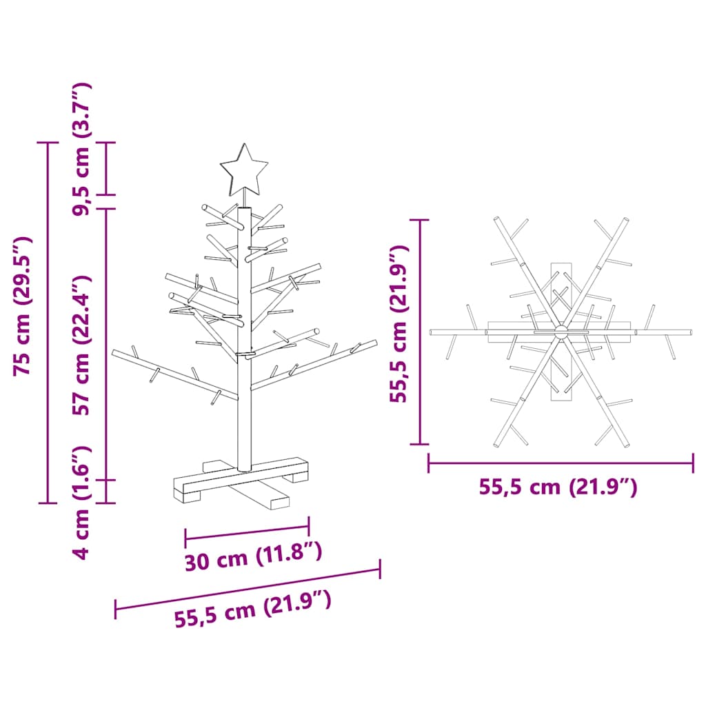 Holz Weihnachtsbaum Natur 150 cm Massives Kiefernholz