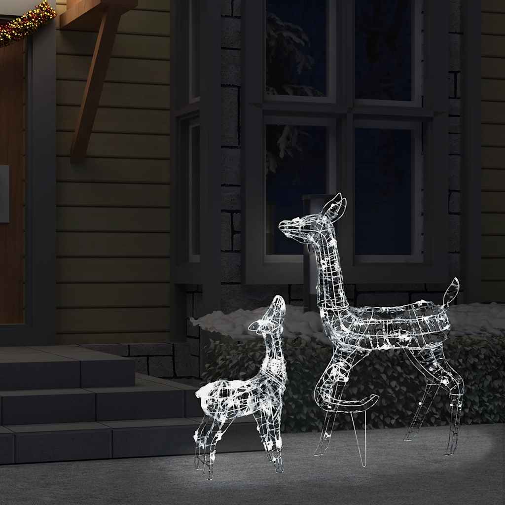 LED-Rentier-Familie Weihnachtsdeko Acryl 160 LED Warmweiß