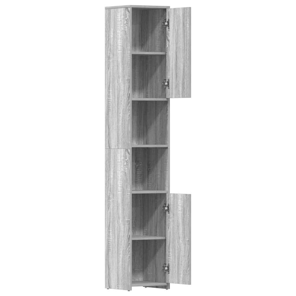 Badezimmerschrank Weiß 30x30x183,5 cm Holzwerkstoff