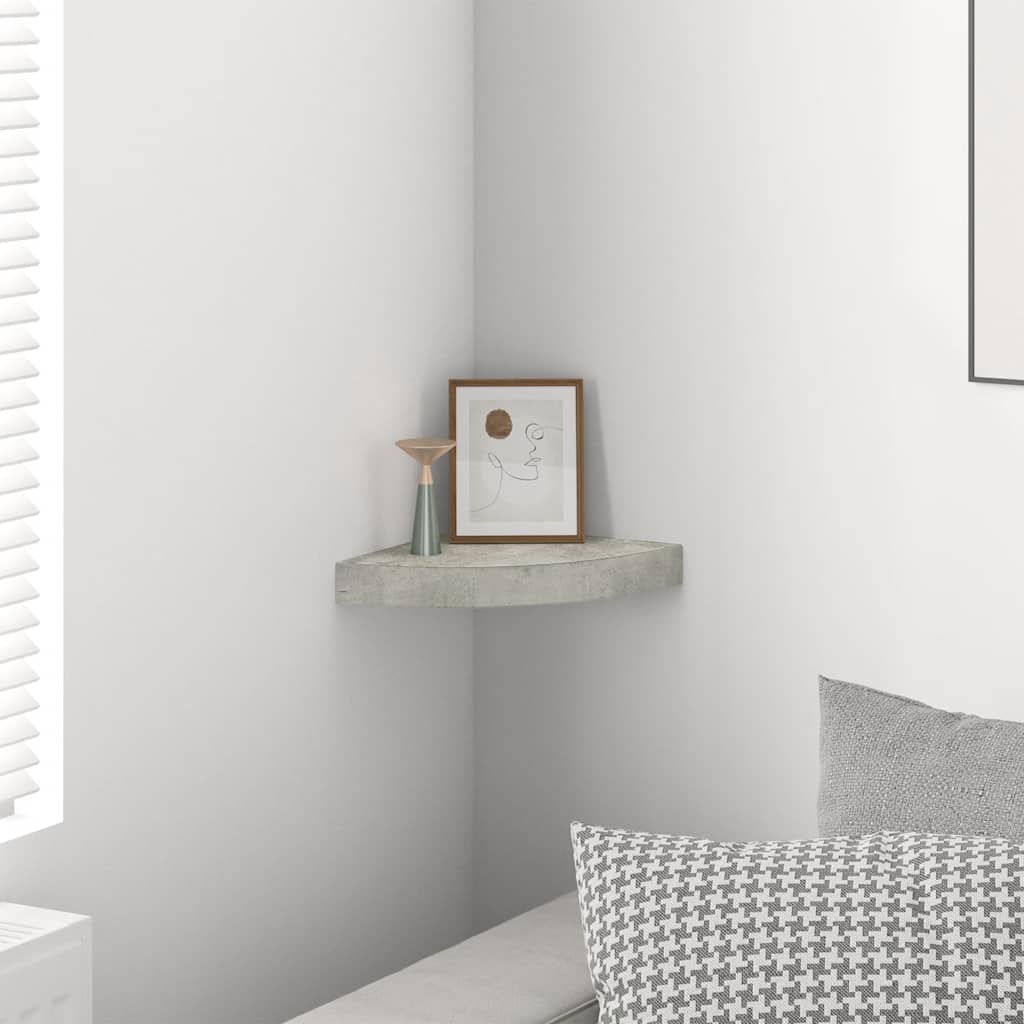 Schwebende Eckregale 2 Stk. Hochglanz-Weiß 25x25x3,8 cm MDF