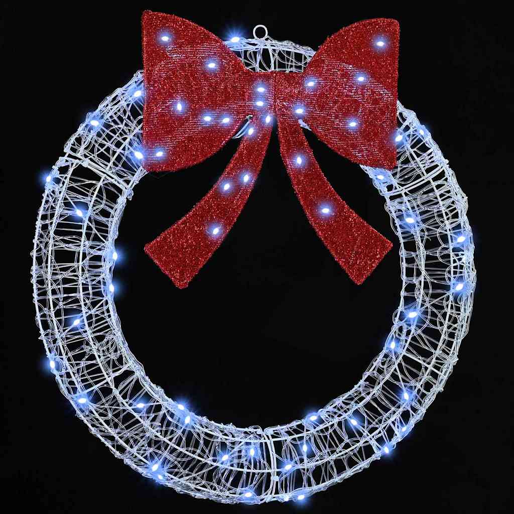 Kranz mit 60 LEDs Warmweiß 76 x 76 x 8,5 cm Acryl
