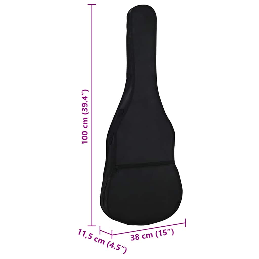 Gitarrentasche für 4/4 (39") Klassikgitarre Schwarz 100x37 cm Stoff
