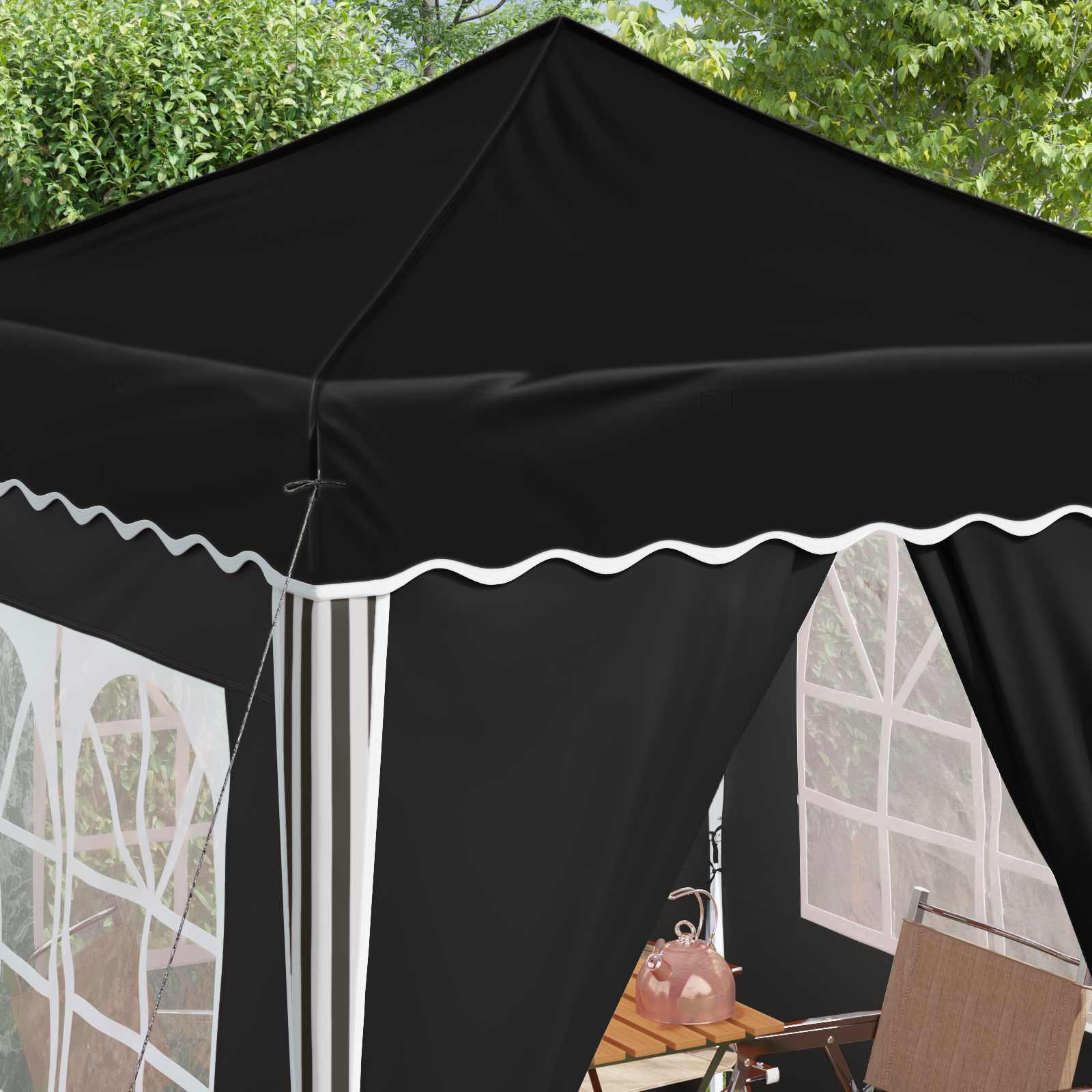 Pop-up Partyzelt 195 x 195 x 245 cm Creme Oxford-Stoff