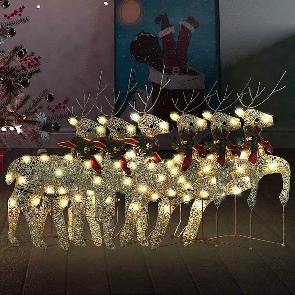 LED-Rentiere 2 Stk. Gold 40 LEDs