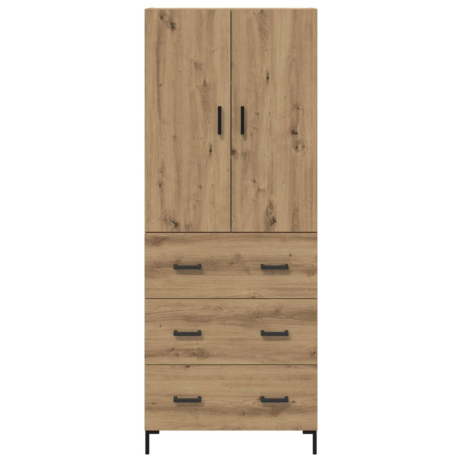 Highboard Betongrau 69,5x34x180 cm Holzwerkstoff