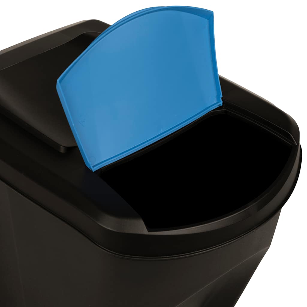 Stapelbare Mülleimer 3 Stk. Grau 75 L Polypropylen