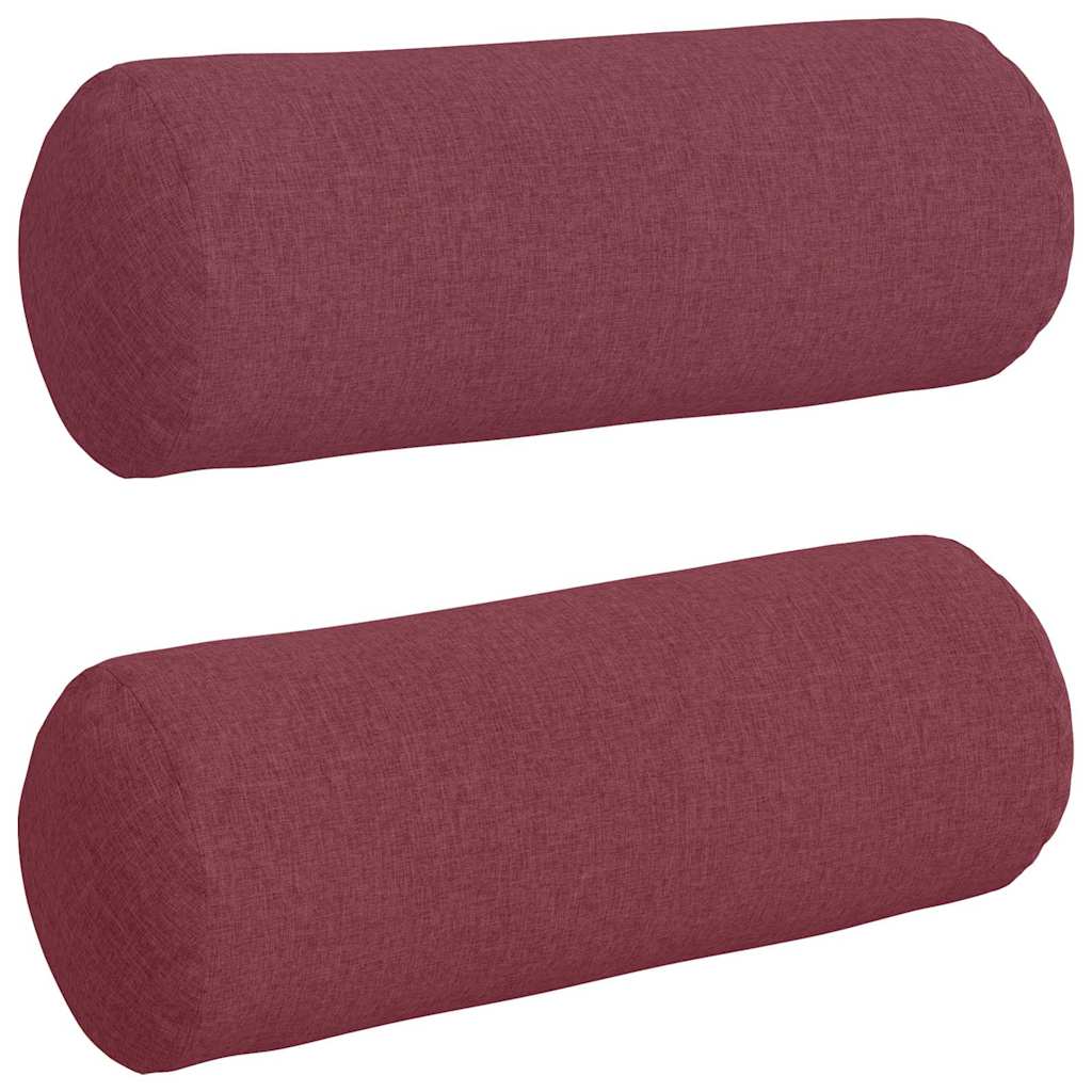 Bolsterkissen 2 Stück Hellgrau Ø 15 x 40 cm Stoff