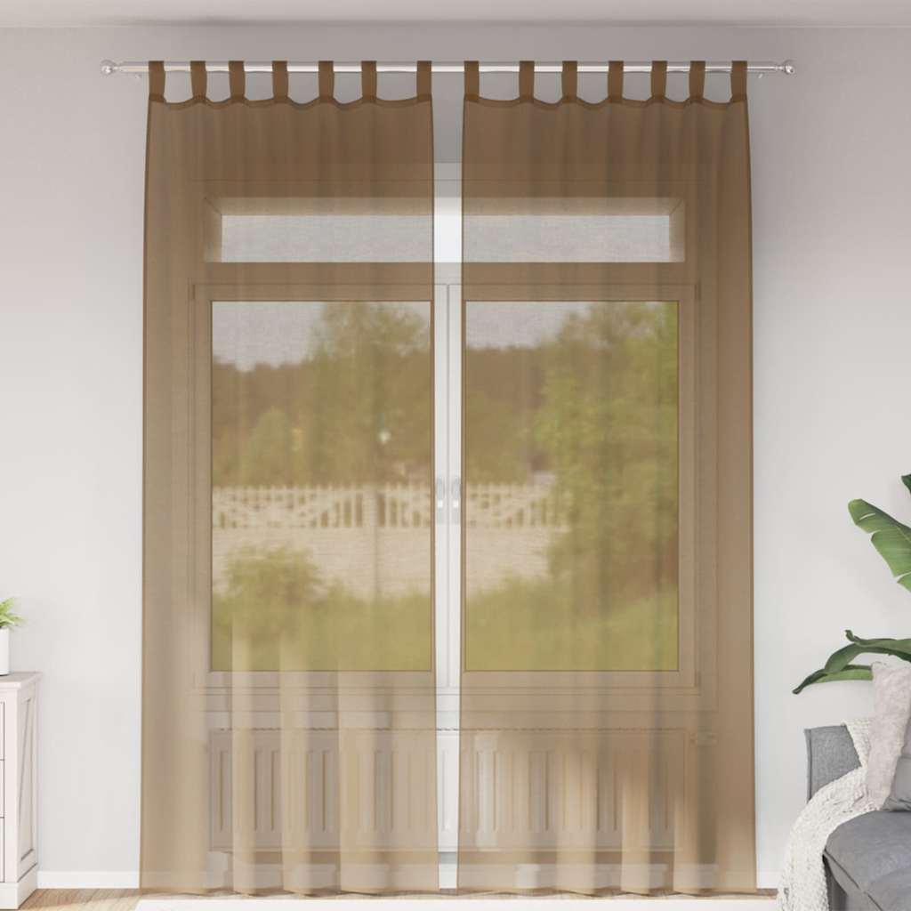 Voile Vorhänge mit Ösen 2 Stk. Apfelgrün 140x140 cm