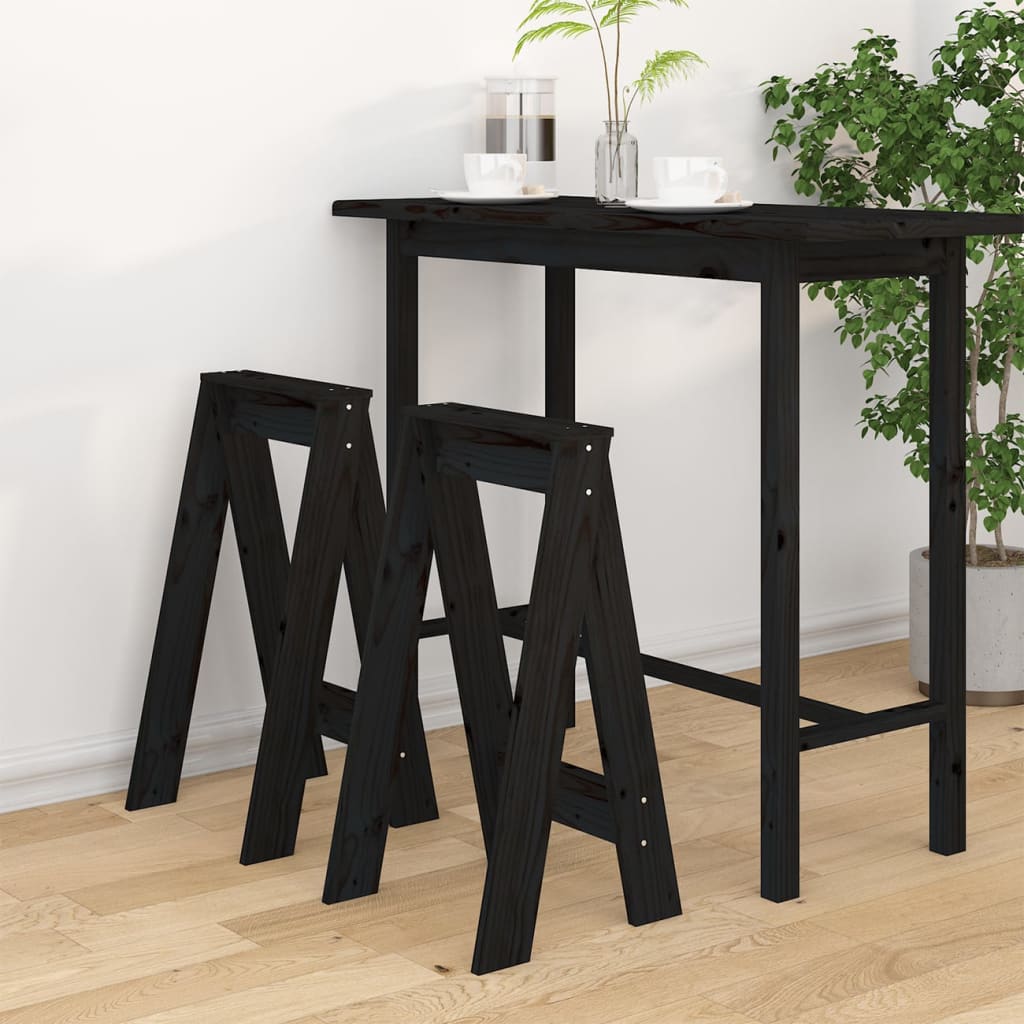 Hocker 2 Stk. 40x40x45 cm Massivholz Kiefer