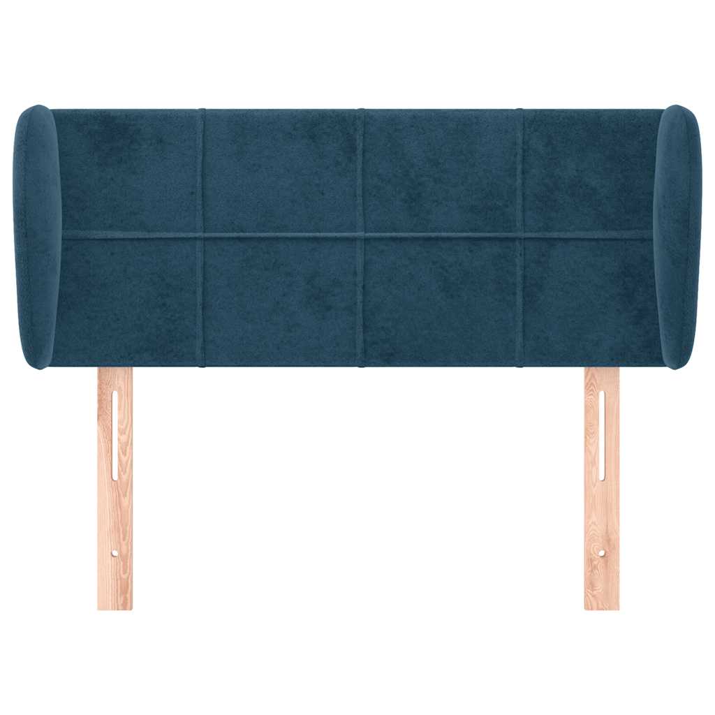 Kopfteil mit Ohren Dunkelblau 93x23x78/88 cm Samt