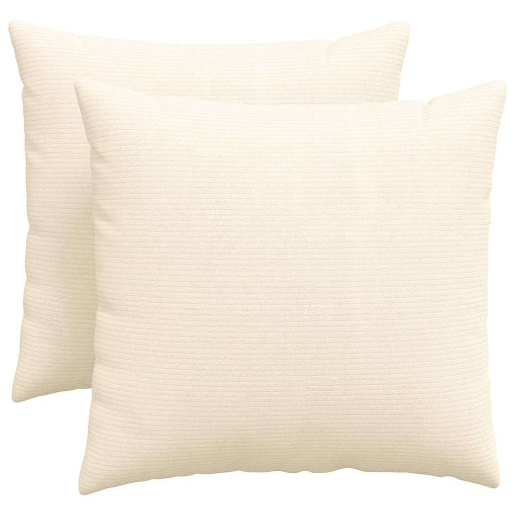 Sofakissen 2 Stück Hellgrau 50 x 30 cm Cordstoff