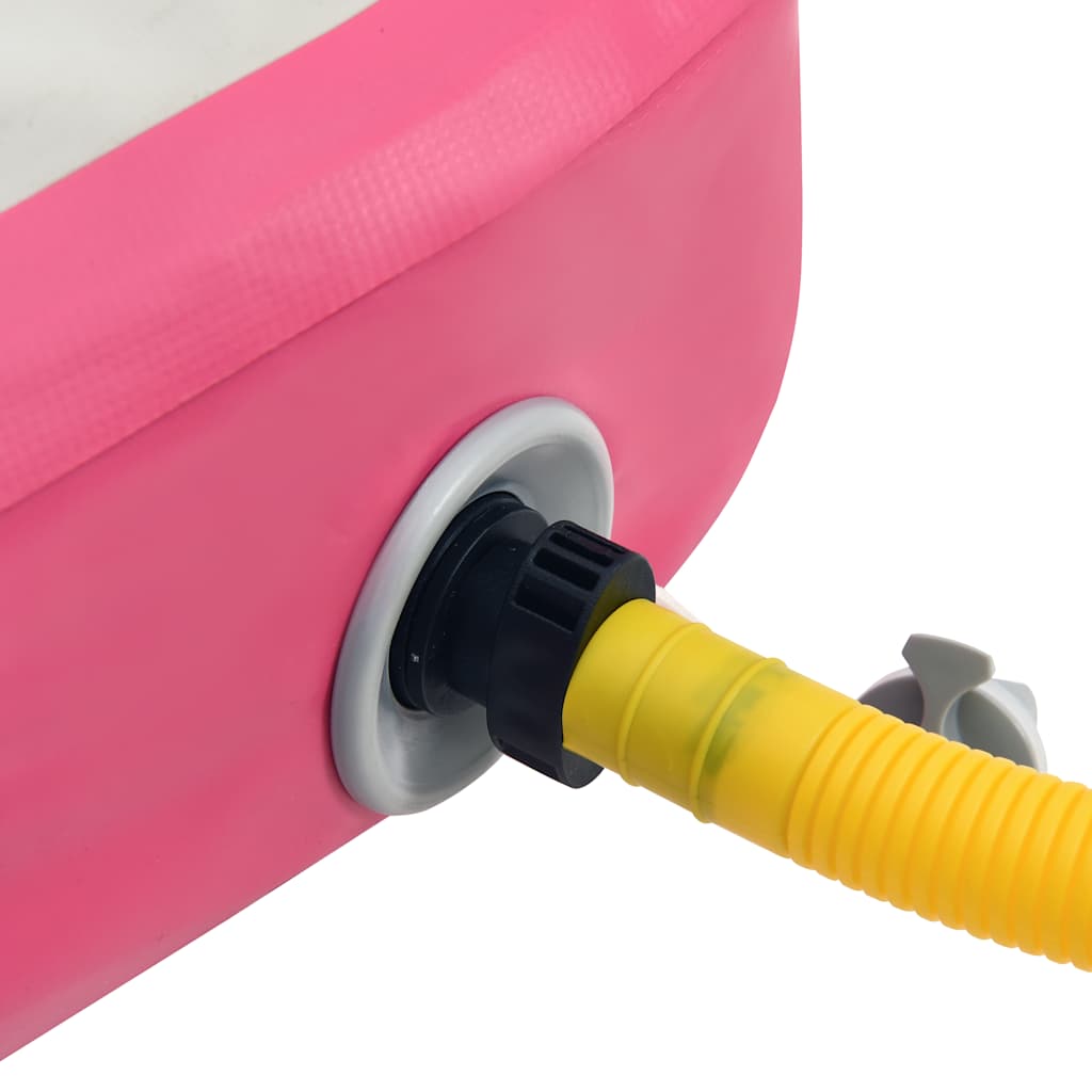 Aufblasbare Gymnastikmatte mit Pumpe 300×100×10 cm PVC Rosa