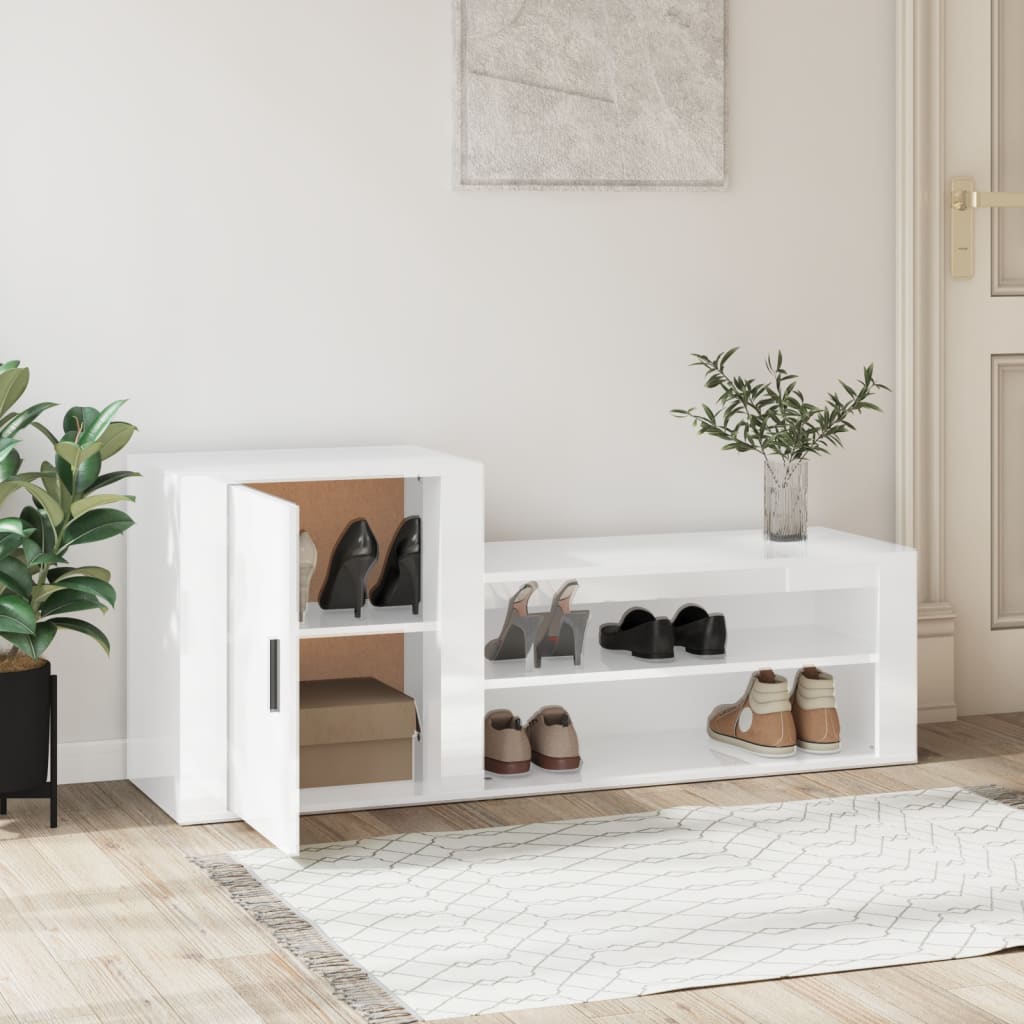 Schuhschrank Weiß 130x35x54 cm Holzwerkstoff