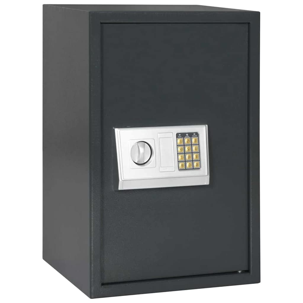 Digitaler Safe mit Schloss Dunkelgrau 23 x 17 x 17 cm Stahl