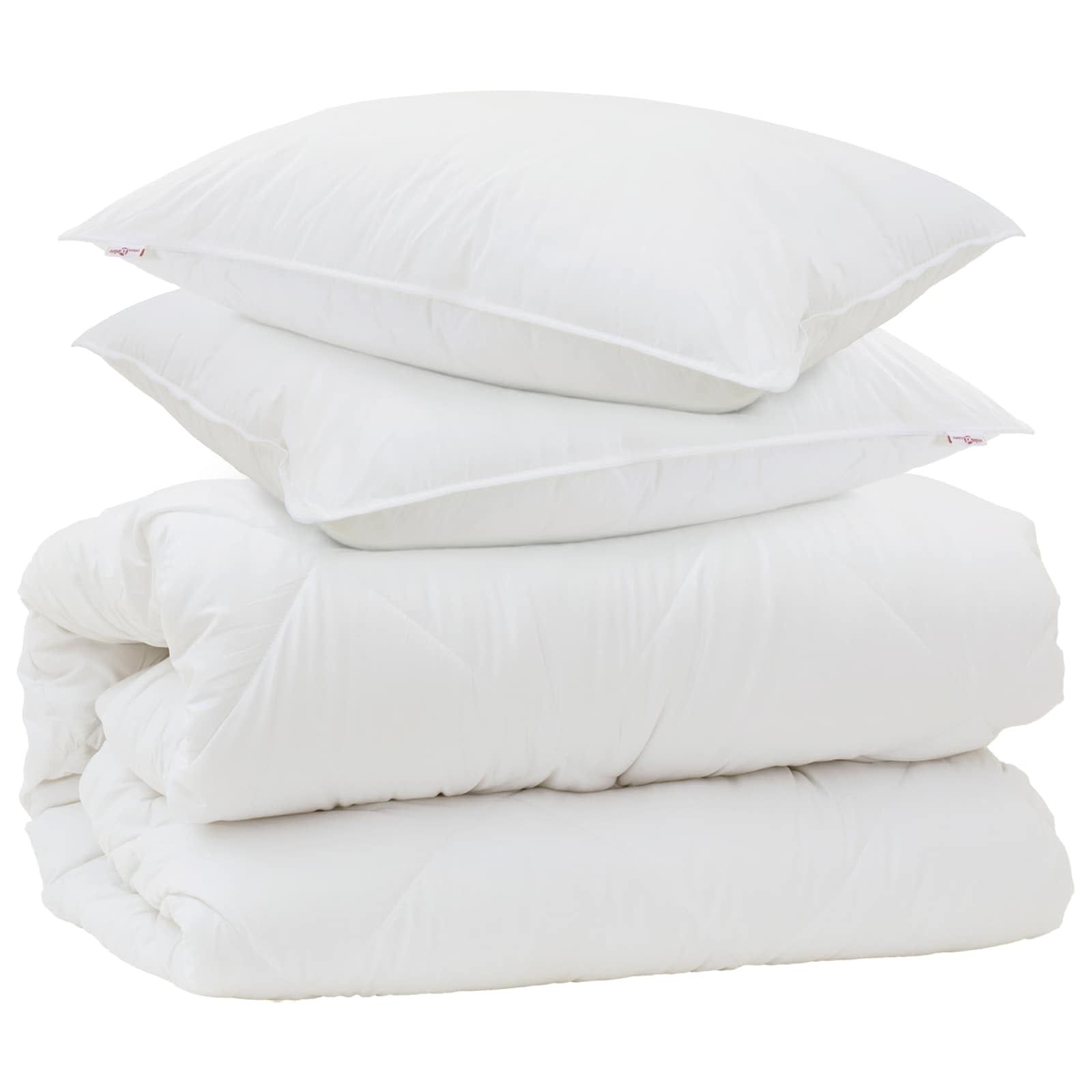 Decke mit Kissen mit Kissen 3 pcs Weiß Mikrofaser