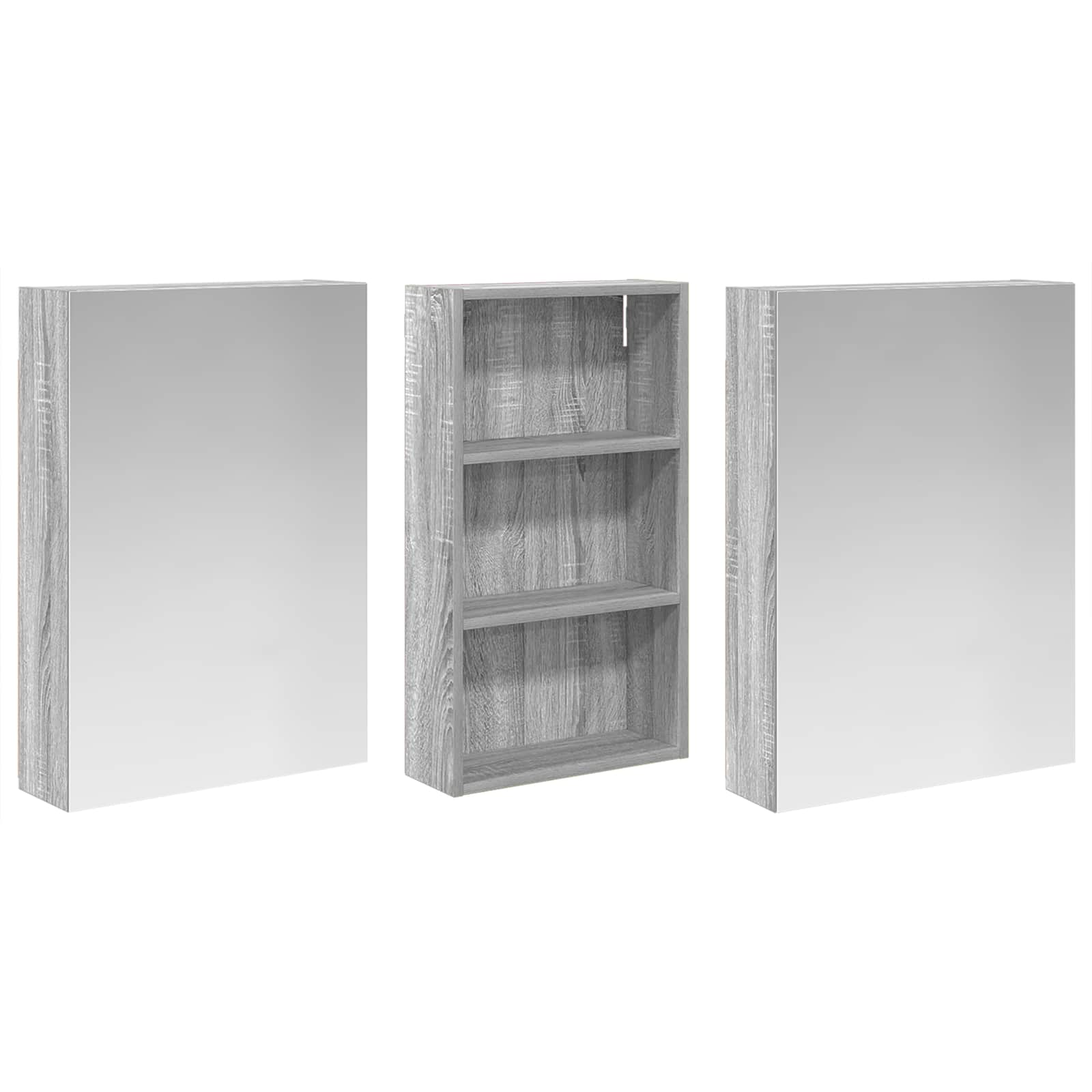 Badezimmerschrank-Set 3 pcs 80 x 10,5 x 50 cm Holzwerkstoff