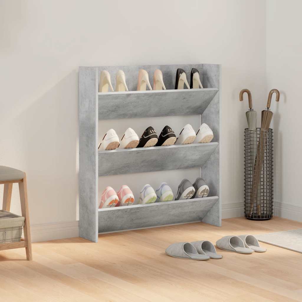 Wand-Schuhschränke 4 Stk. Weiß 60x18x60 cm Holzwerkstoff
