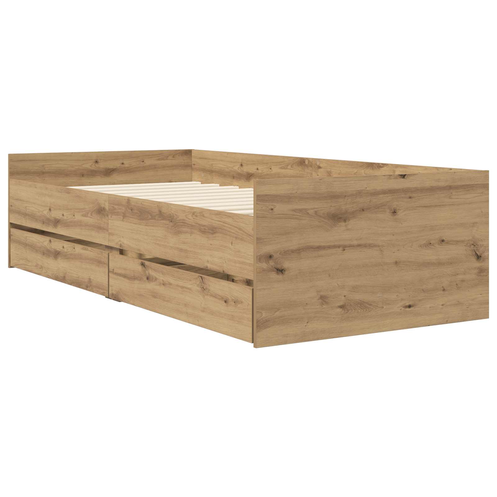 Bett mit Schubladen Braun Eiche-Optik 75x190 cm