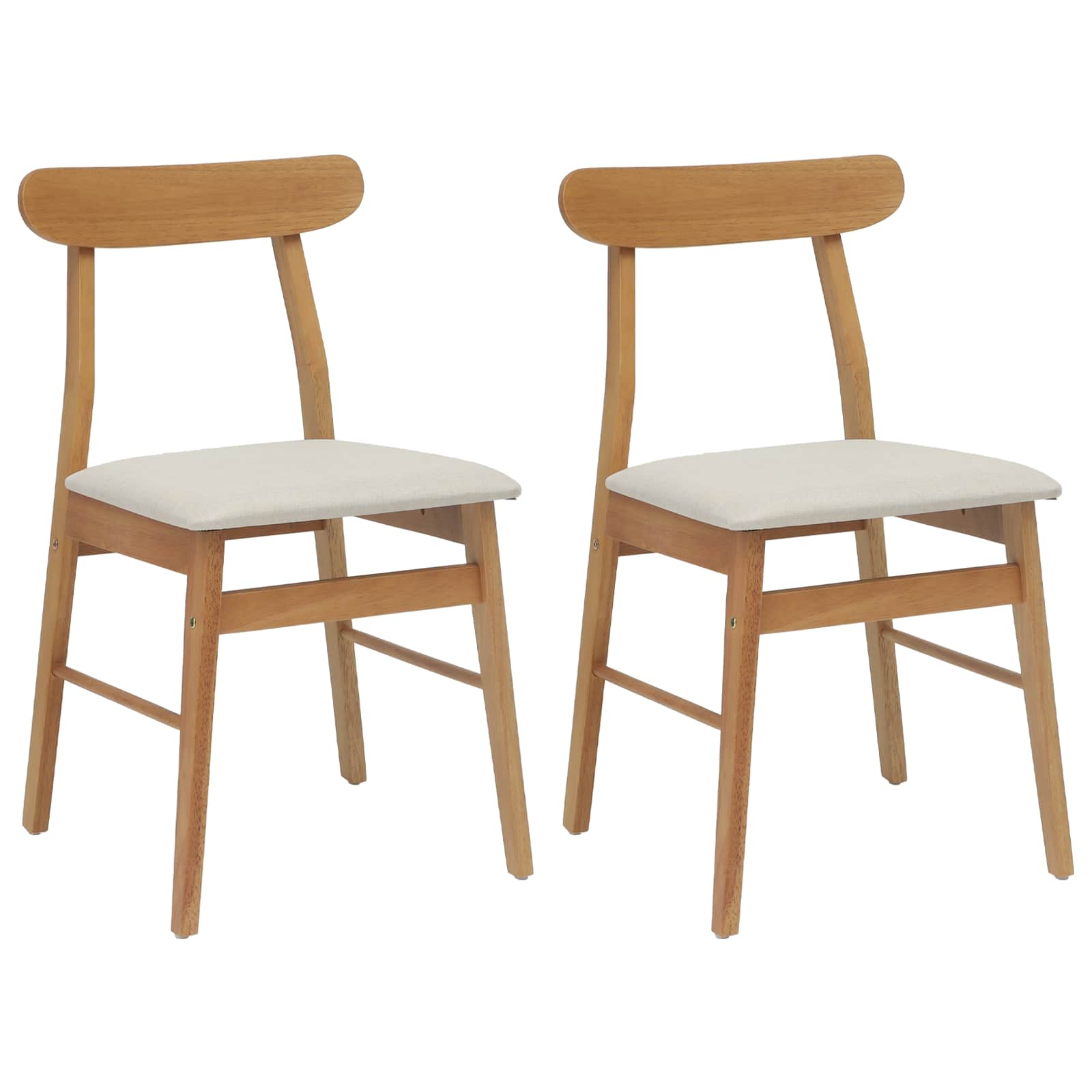 Esszimmerstuhl 2 pcs Dunkelbraun, Hell Massives Gummiholz