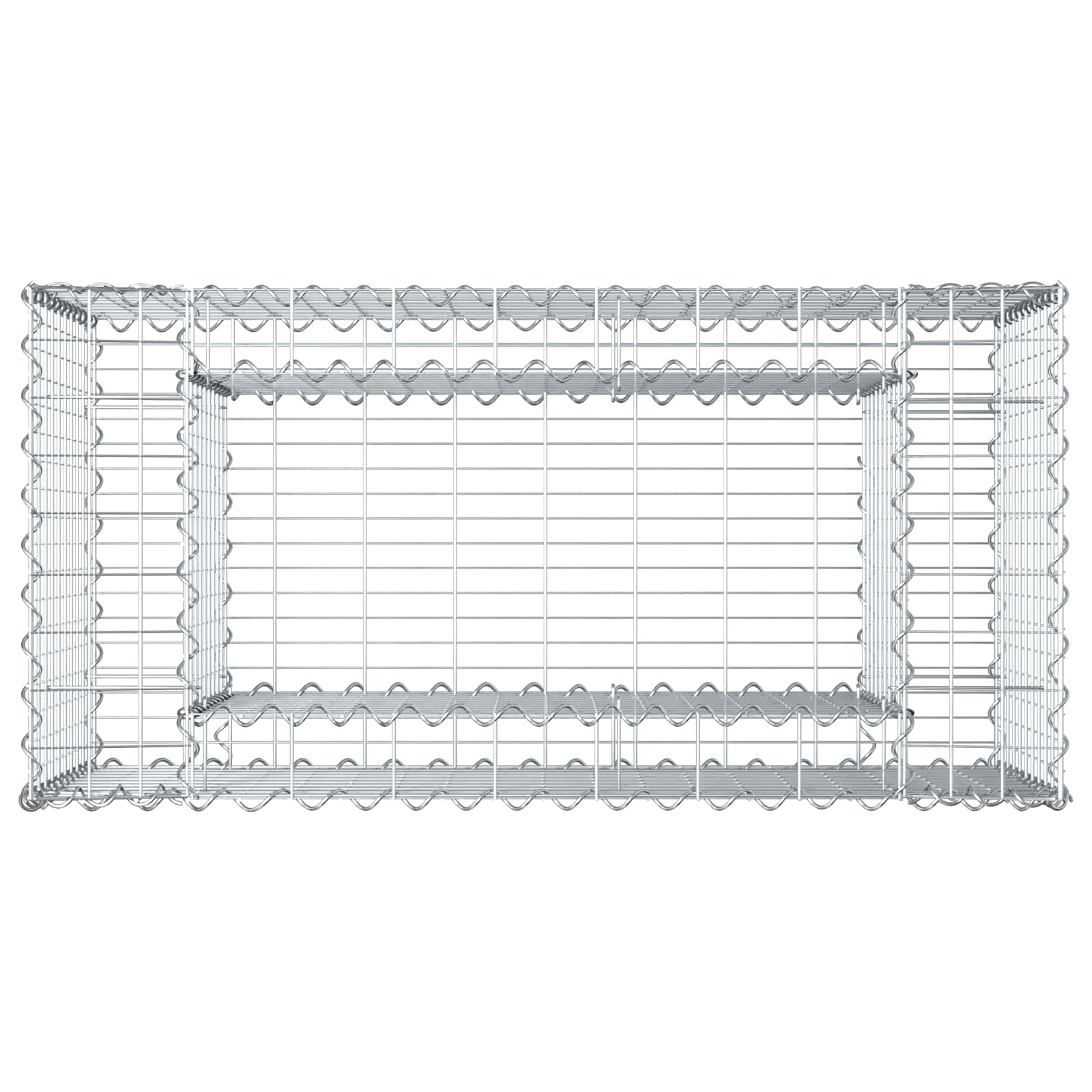Gabionen-Hochbeet 2 pcs Silber