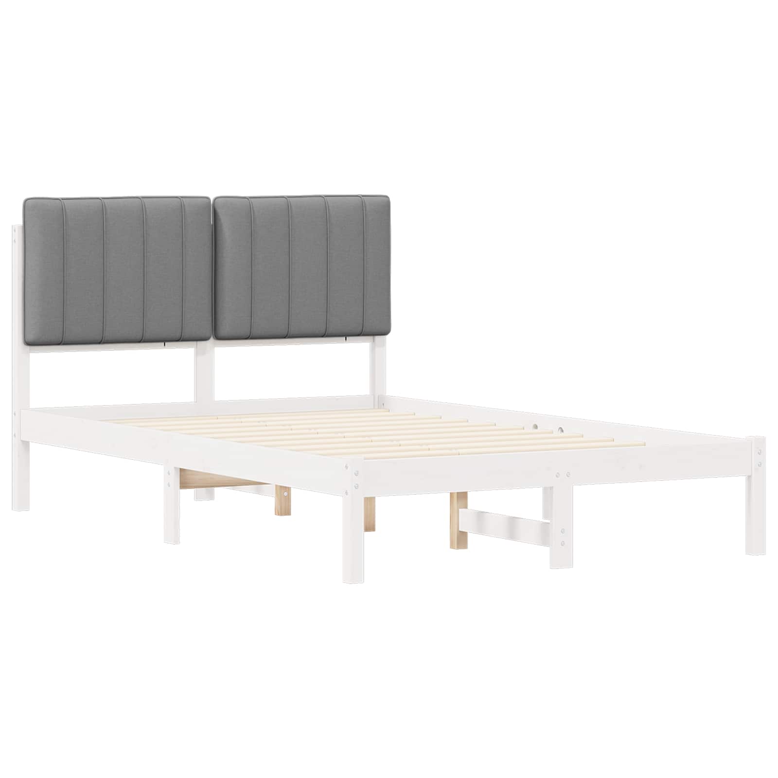 Bettgestell mit gepolstertem Kopfteil Hellgrau 200 x 200 cm