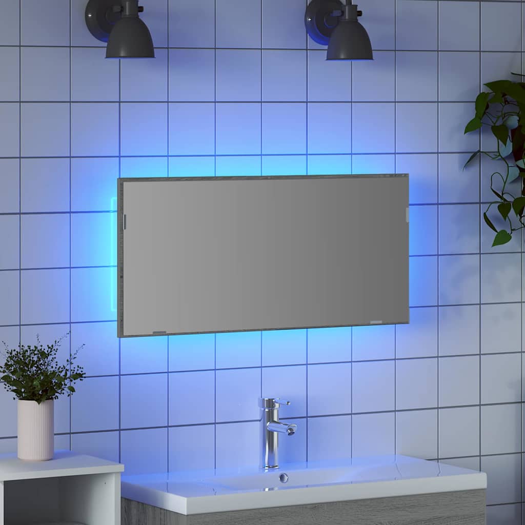 LED-Badspiegel Weiß 80x8,5x37 cm Acryl