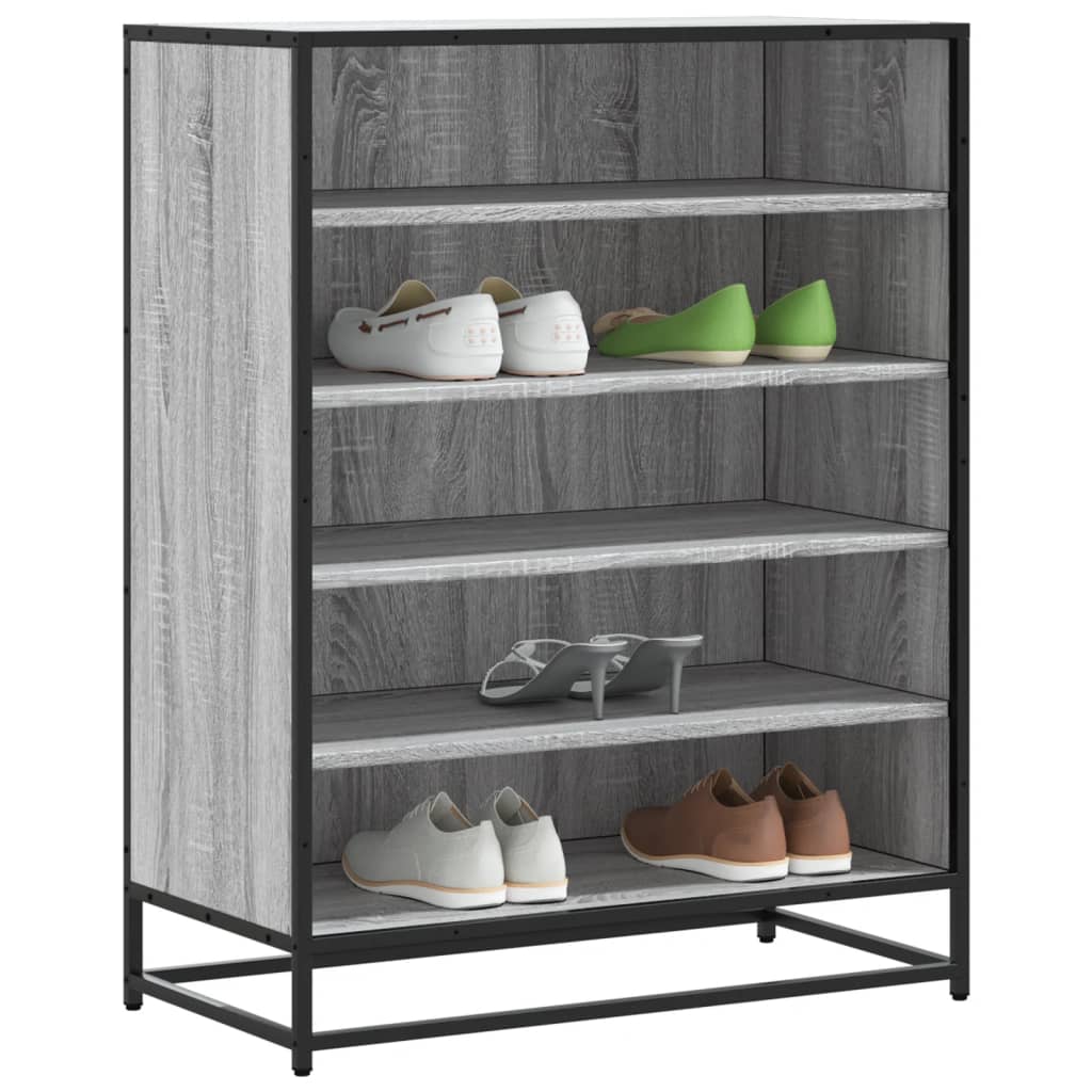 Schuhschrank Schwarz 75x38x97,5 cm Holzwerkstoff Metall