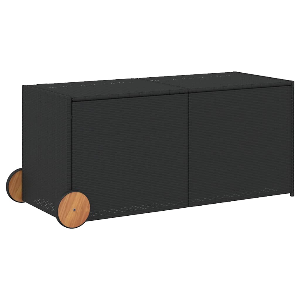 Gartentruhe Schwarz 283L Poly Rattan