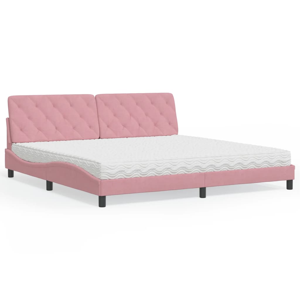 Bett mit Matratze Hellgrau 80x200 cm Samt
