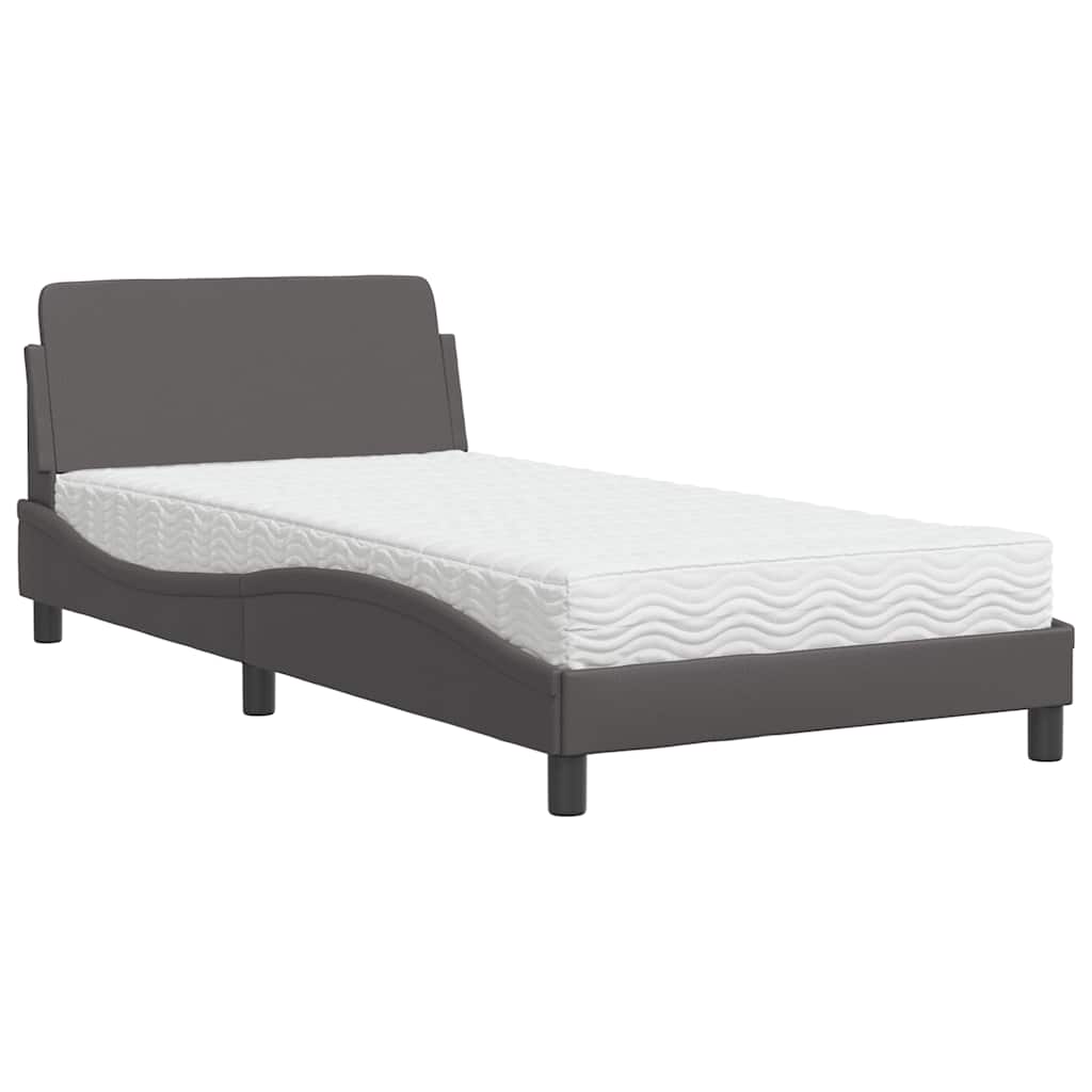 Bett mit Matratze "Dover" Schwarz 80x200 cm Kunstleder