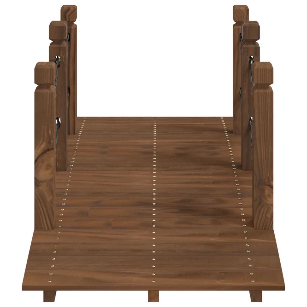 Gartenbrücke mit Geländer 150x67x56 cm Massivholz Fichte