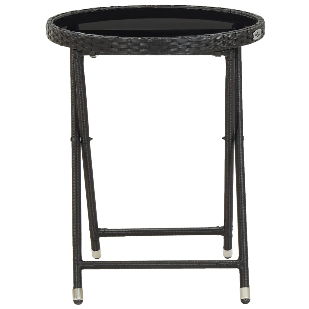 Beistelltisch Braun 60 cm Poly Rattan und Hartglas