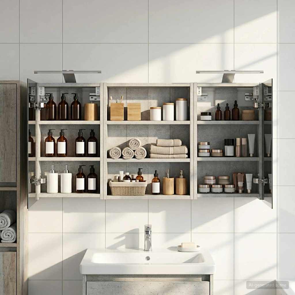 Badezimmerschrank-Set 3 pcs 80 x 10,5 x 50 cm Holzwerkstoff