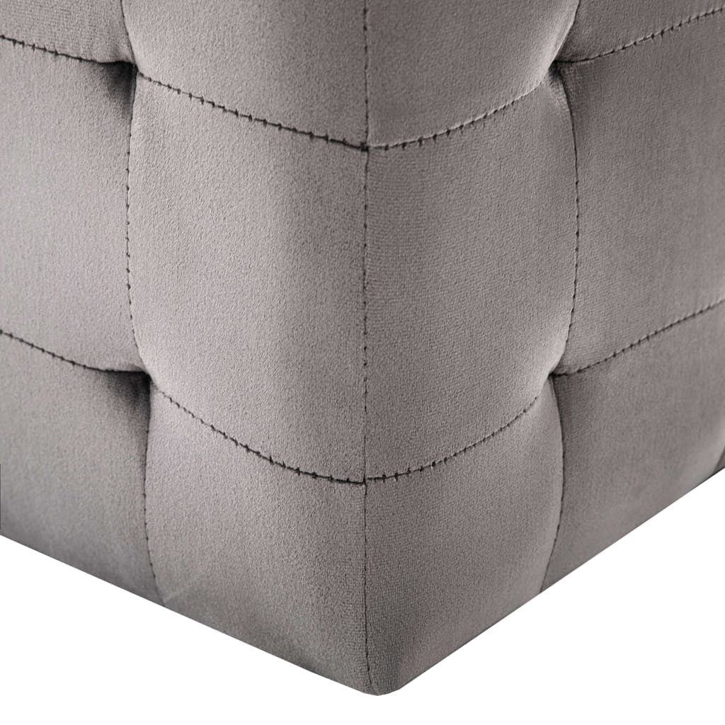 Pouf 2 Stk. Blau 30x30x30 cm Samtstoff