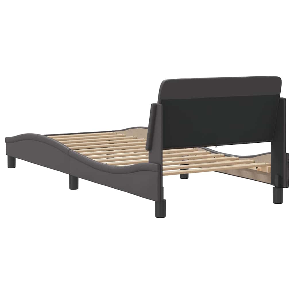 Bettgestell "Dover" Schwarz 80x200 cm Kunstleder