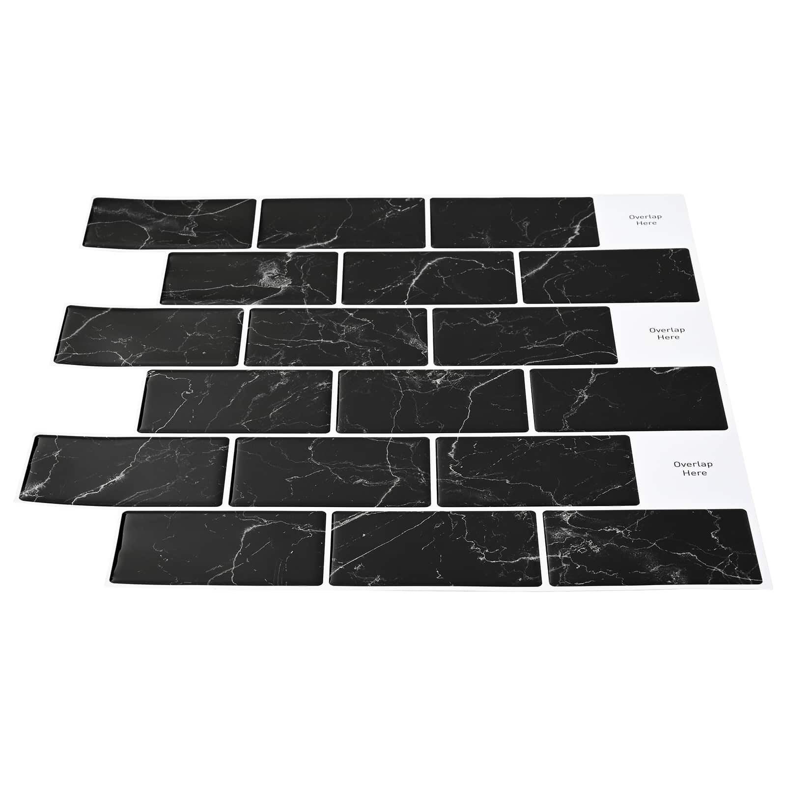 U-Bahn-Fliese 10 pcs Weiß Grau 30 x 30 cm Polyurethan und PET