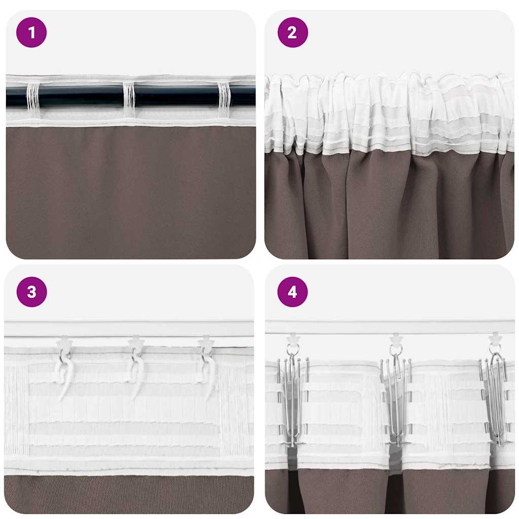 Verdunkelungs-Vorhänge mit Ringen 2 pcs Beige 140 x 140 cm
