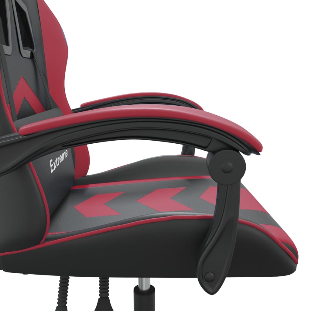 Gaming-Stuhl Drehbar Schwarz und Rot Kunstleder