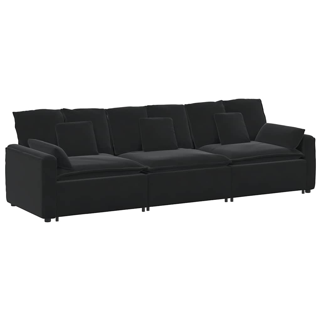 Modulares Sofa mit Kissen Blau