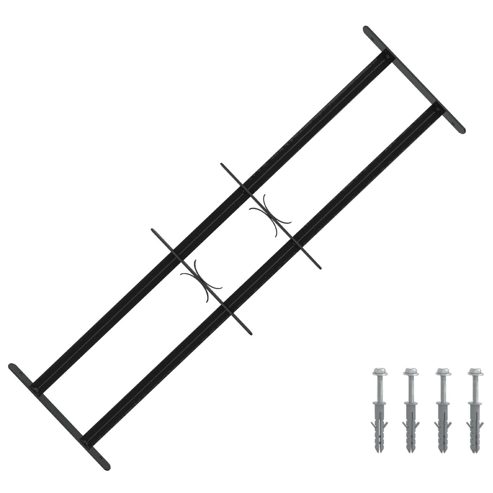 Fenstergitter 76 x 30 cm Pulverbeschichteter Stahl Schwarz