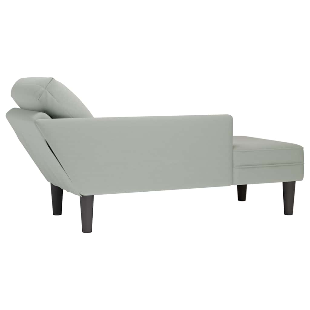 Chaiselongue mit Kissen und Rechter Armlehne Blau Samt