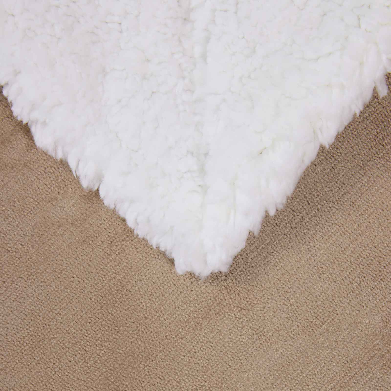 Überwurfdecke Beige 130 x 150 cm Fleece