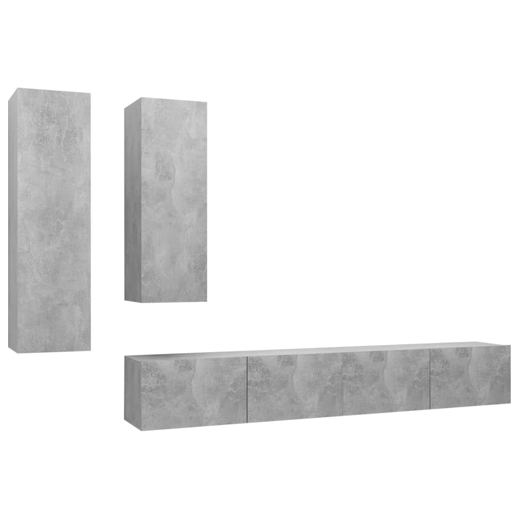 4-tlg. TV-Schrank-Set Weiß Holzwerkstoff