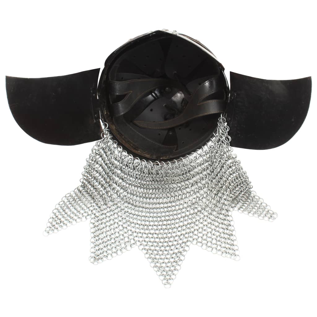 Preußische Pickelhaube Antik Replik für LARP Schwarz Stahl