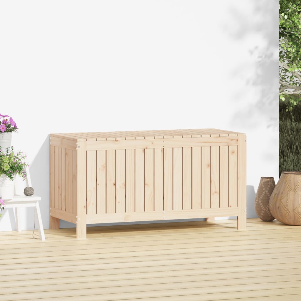 Gartentruhe Grau 76x42,5x54 cm Massivholz Kiefer