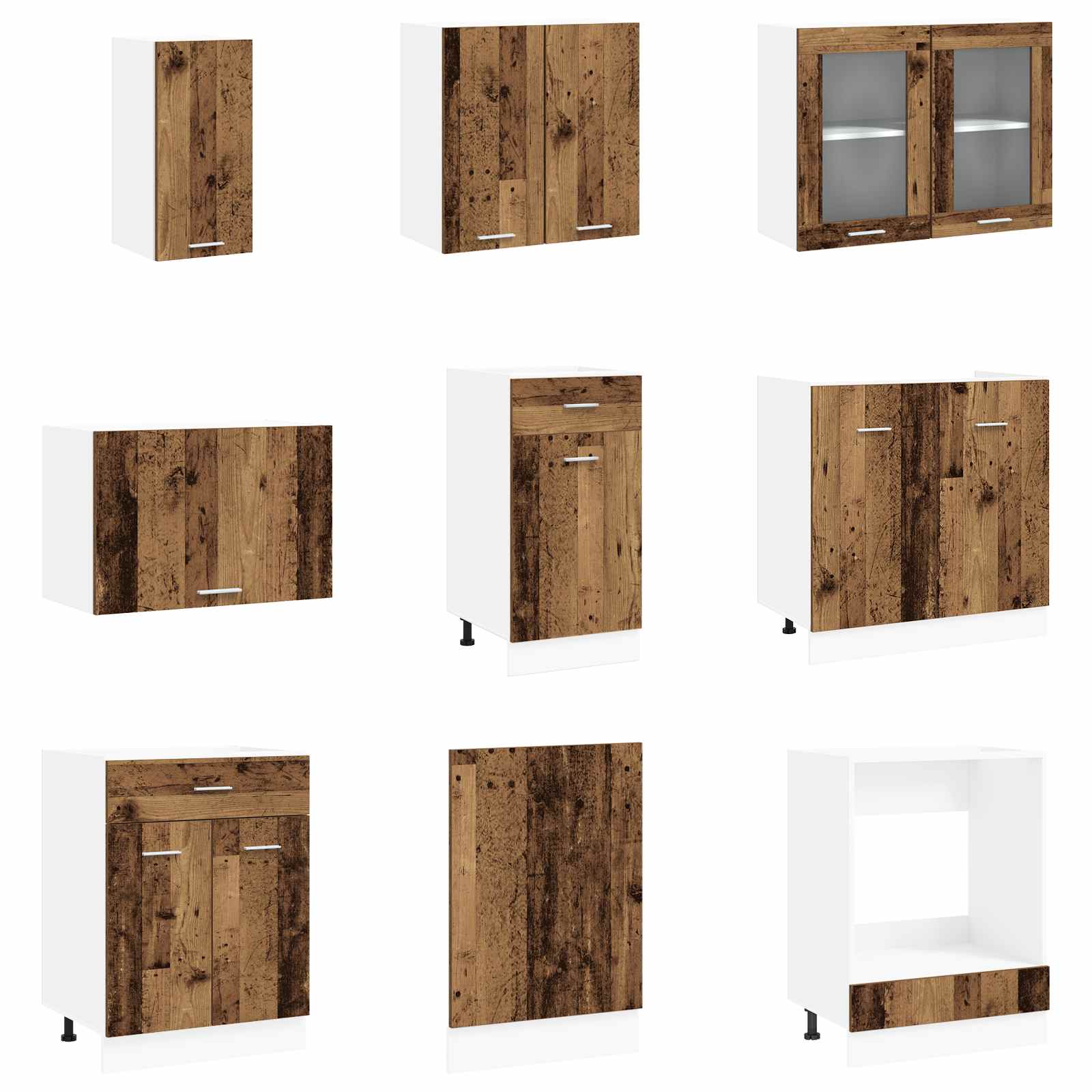8-tlg. Küchenzeile Lyon Weiß Holzwerkstoff