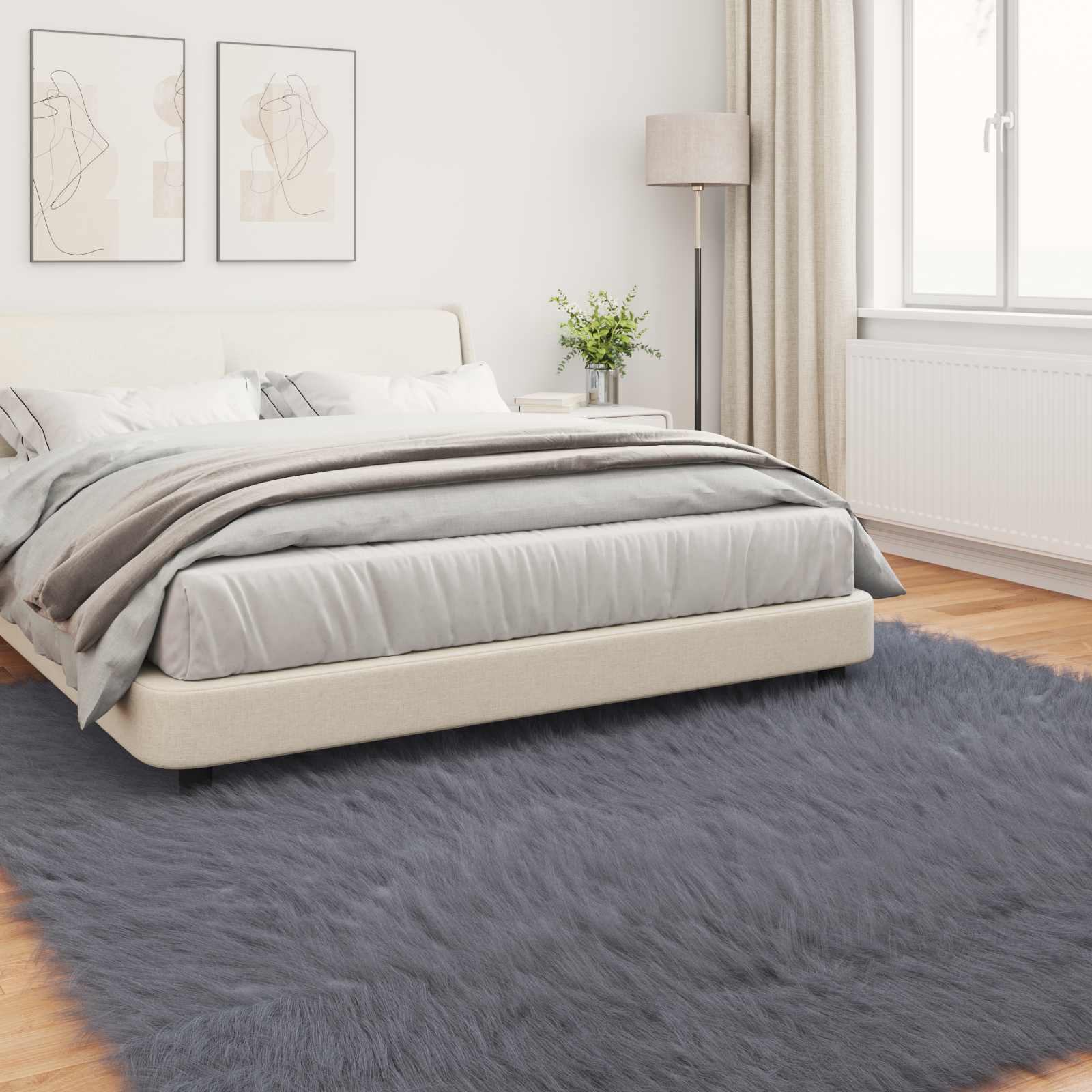 Teppich aus Kunstschaffell TAFALLA Weiß 60 x 110 cm Polyester